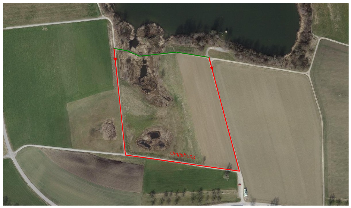 Auf dem südlichen Umgehungweg können sie weiterhin die schöne Landschaft bestaunen